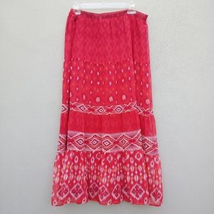 JM Collection Red Navajo Style Lined Skirt Size 12